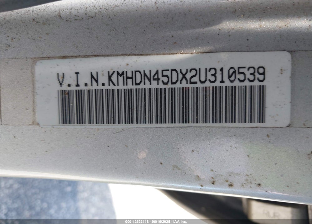 2002 HYUNDAI ELANTRA GLS VIN: KMHDN45DX2U310539