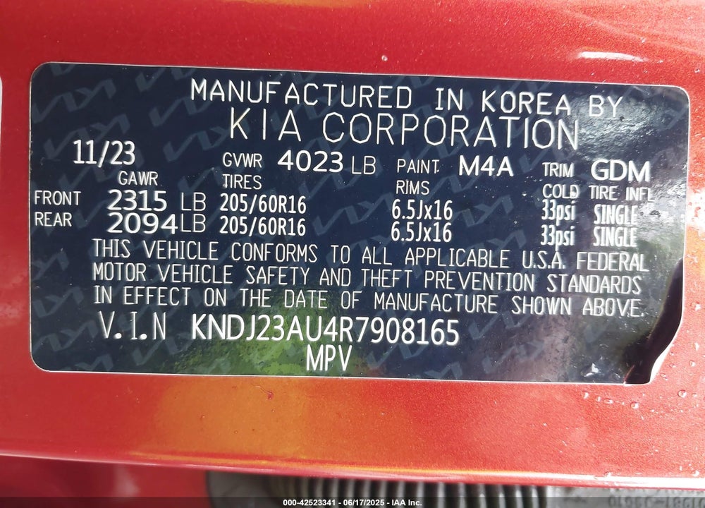 2024 KIA SOUL VIN: KNDJ23AU4R7908165