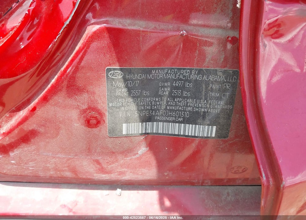 2018 HYUNDAI SONATA VIN: 5NPE34AF0JH601310