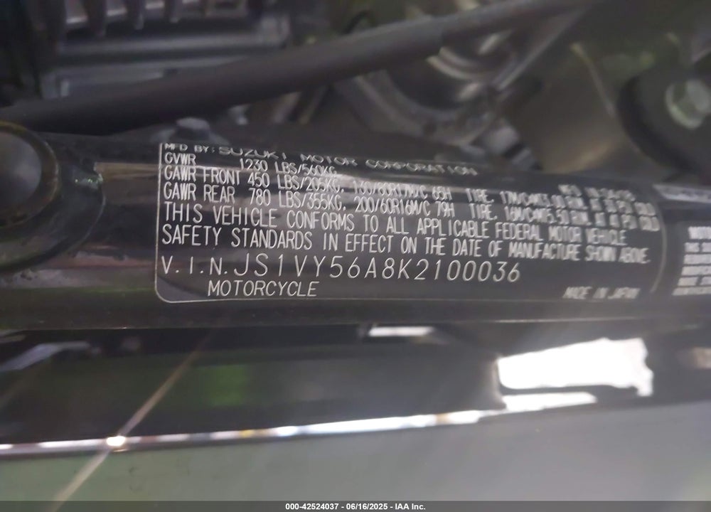 2019 SUZUKI VL1500 B/T VIN: JS1VY56A8K2100036