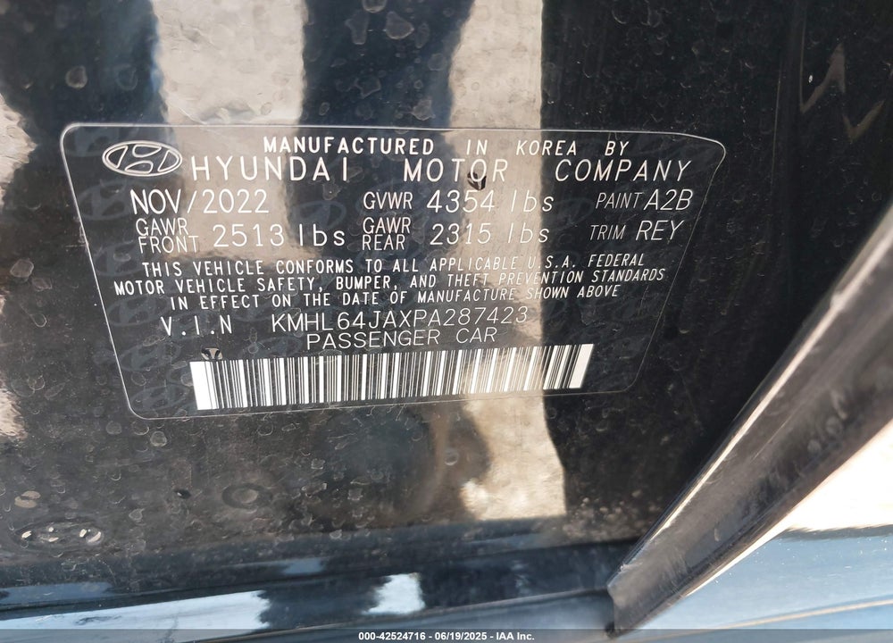 2023 HYUNDAI SONATA VIN: KMHL64JAXPA287423