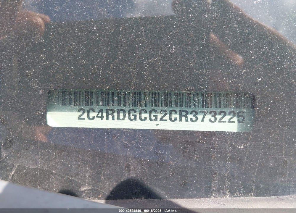 2012 DODGE GRAND CARAVAN SXT VIN: 2C4RDGCG2CR373225