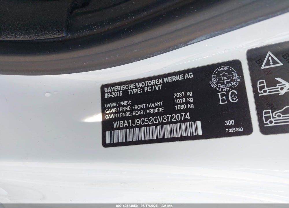 2016 BMW M235I VIN: WBA1J9C52GV372074