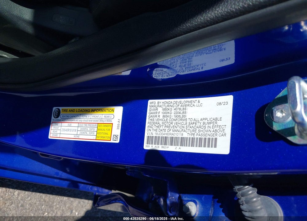 2024 ACURA INTEGRA VIN: 19UDE4H60RA010118