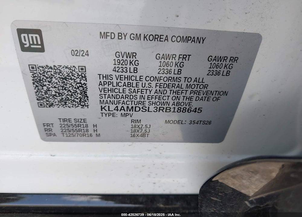 2024 BUICK ENCORE GX VIN: KL4AMDSL3RB188645