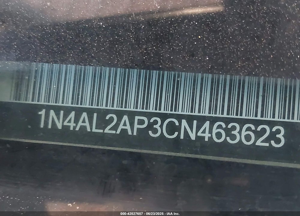 2012 NISSAN ALTIMA VIN: 1N4AL2AP3CN463623