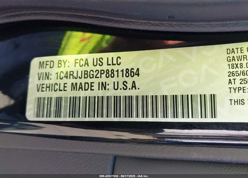 2023 JEEP GRAND CHEROKEE L VIN: 1C4RJJBG2P8811864