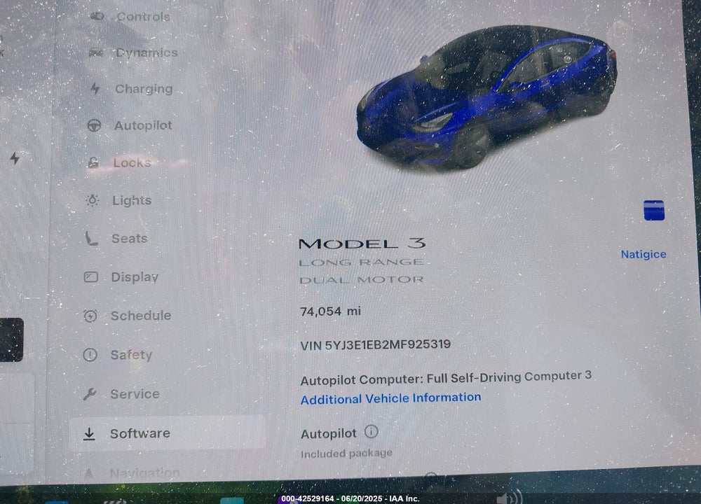 2021 TESLA MODEL 3 VIN: 5YJ3E1EB2MF925319