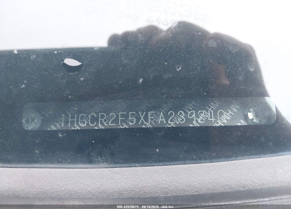 2015 HONDA ACCORD VIN: 1HGCR2F5XFA239240