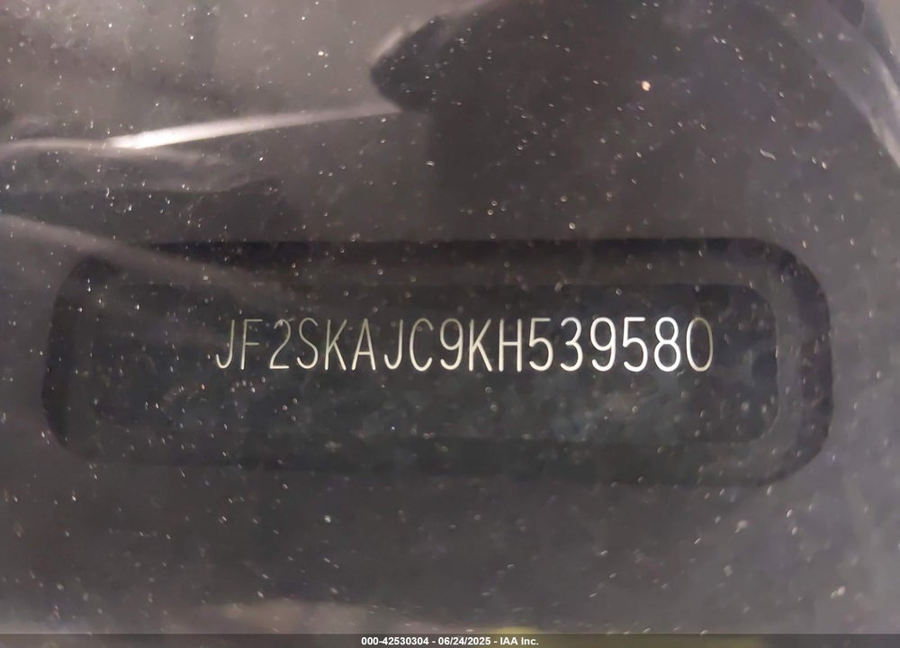 2019 SUBARU FORESTER VIN: JF2SKAJC9KH539580