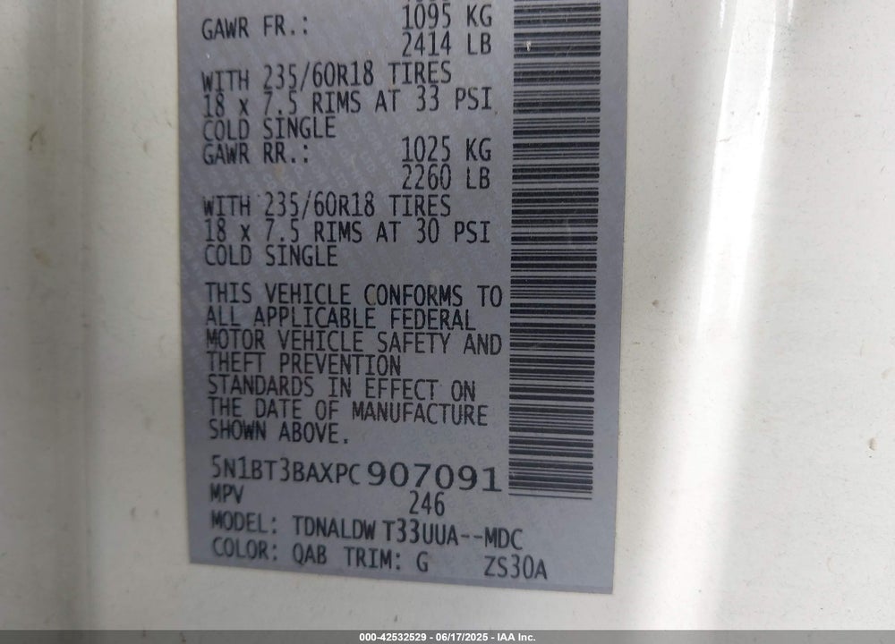 2023 NISSAN ROGUE VIN: 5N1BT3BAXPC907091