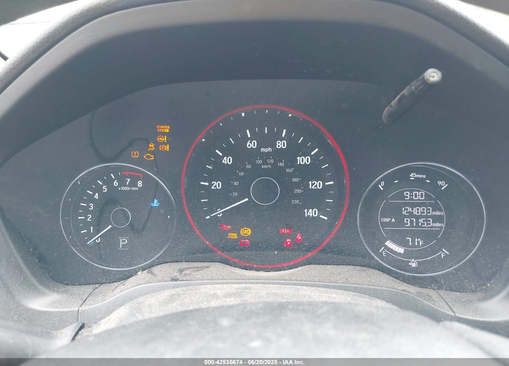 2016 HONDA HR-V VIN: 3CZRU6H54GM757001