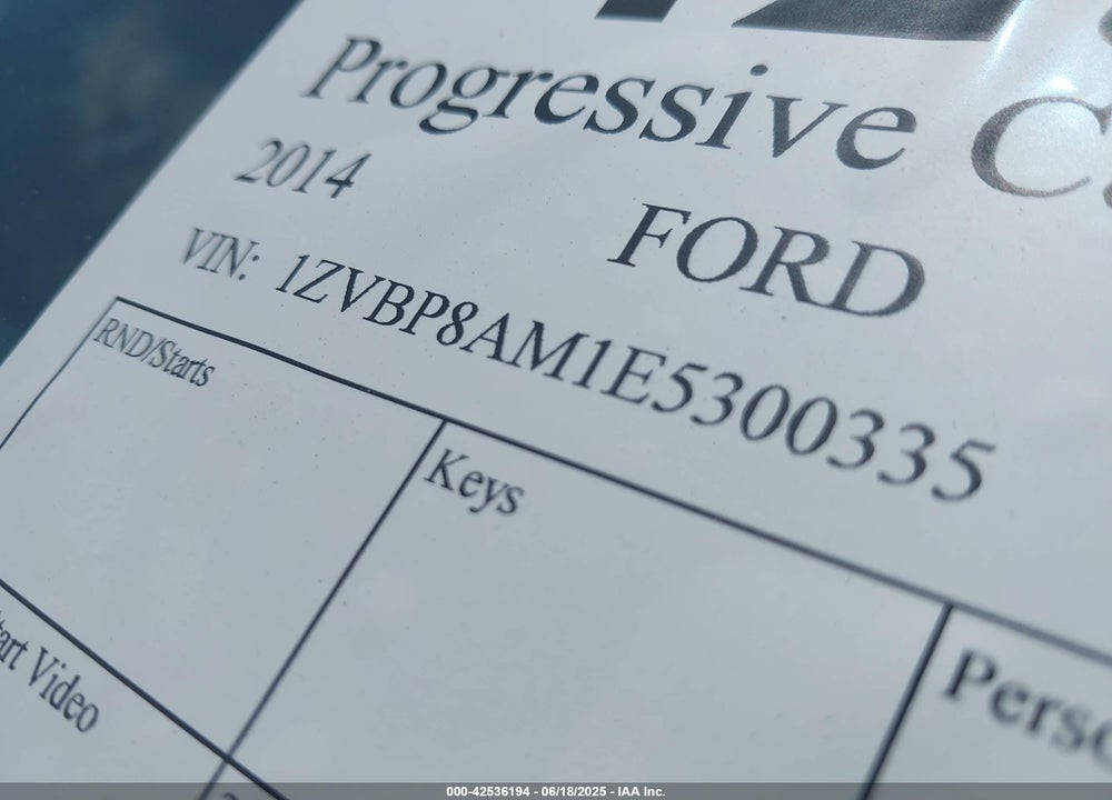 2014 FORD ALL MODELS VIN: 1ZVBP8AM1E5300335