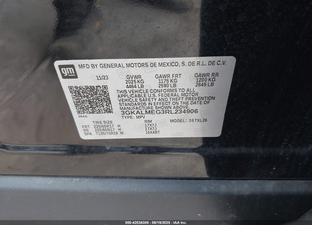 2024 GMC TERRAIN VIN: 3GKALMEG3RL234906