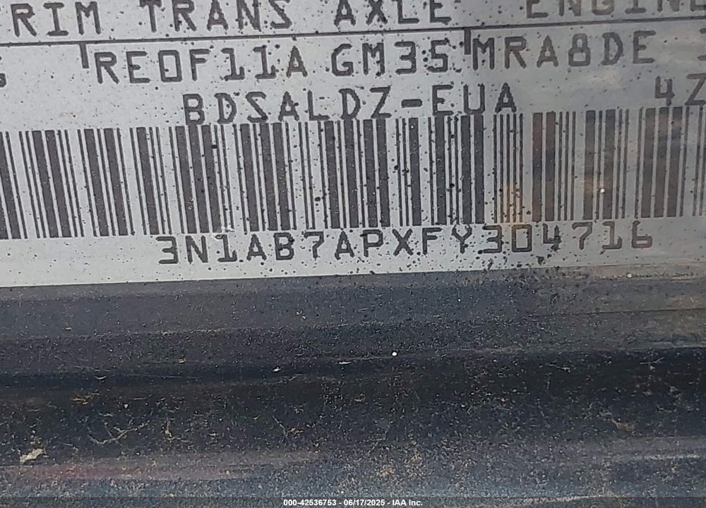 2015 NISSAN SENTRA VIN: 3N1AB7APXFY304716