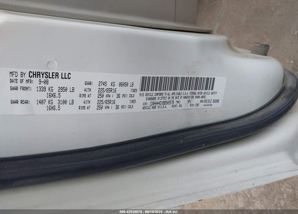 2009 DODGE GRAND CARAVAN SE VIN: 1D8HN44EX9B505578