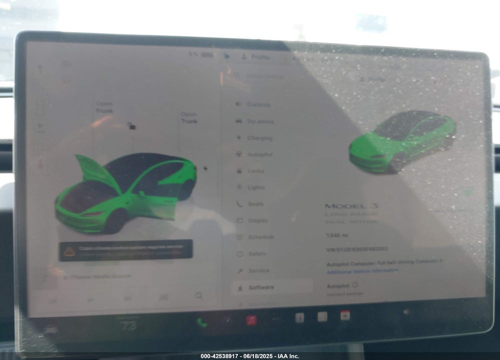 2025 TESLA MODEL 3 VIN: 5YJ3E1EB0SF892253