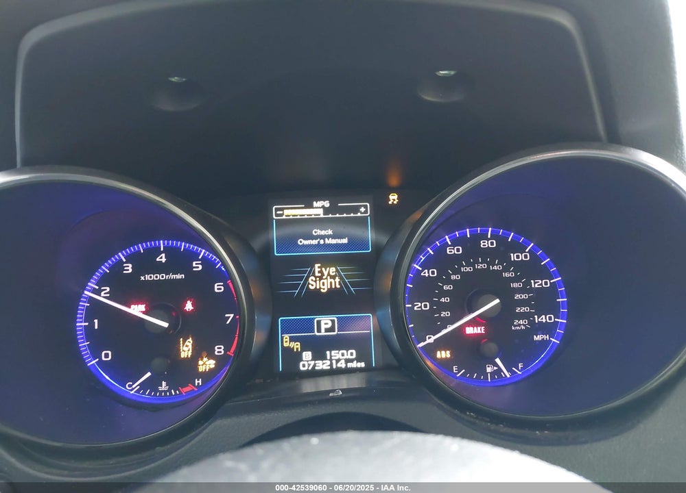 2019 SUBARU OUTBACK VIN: 4S4BSAHCXK3337943