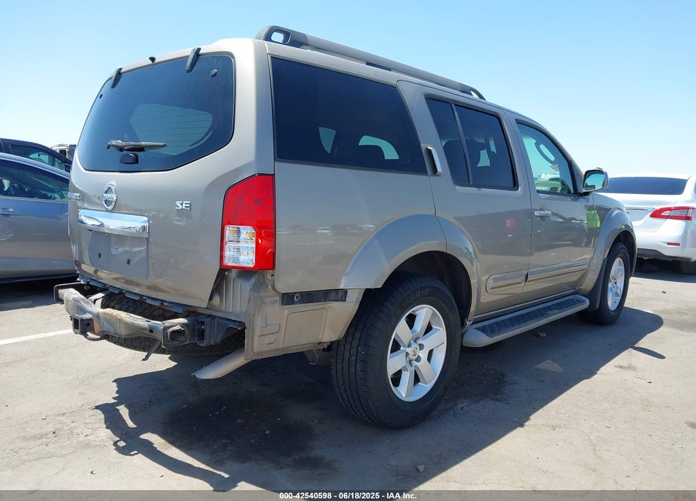 2008 NISSAN PATHFINDER VIN: 5N1AR18U98C621461