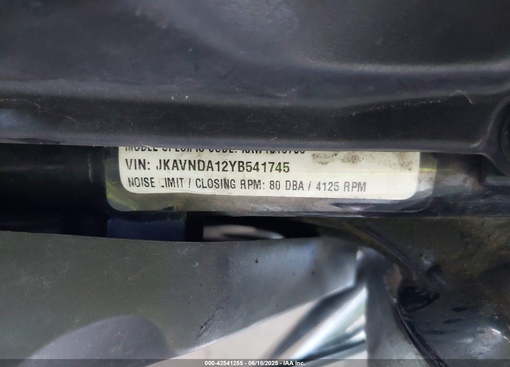 2000 KAWASAKI VN750 VIN: JKAVNDA12YB541745