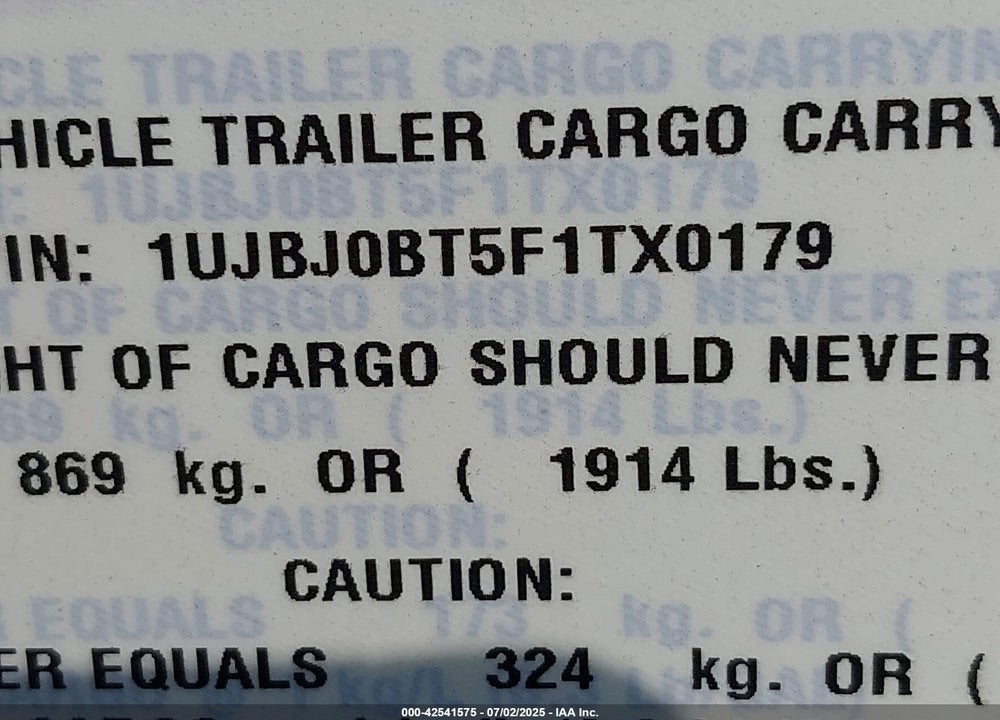 2015 OTHER JAYCO VIN: 1UJBJ0BT5F1TX0179