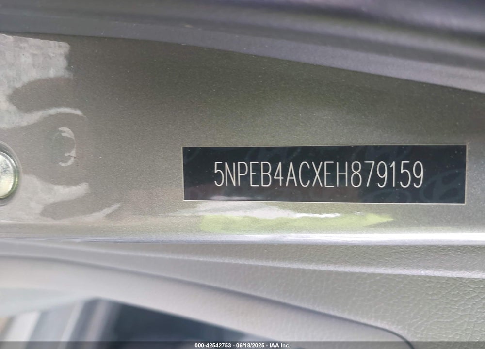 2014 HYUNDAI SONATA VIN: 5NPEB4ACXEH879159