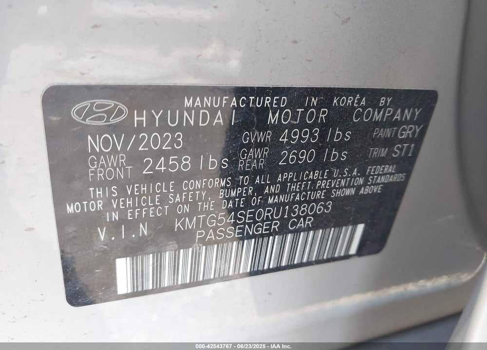 2024 GENESIS G70 VIN: KMTG54SE0RU138063