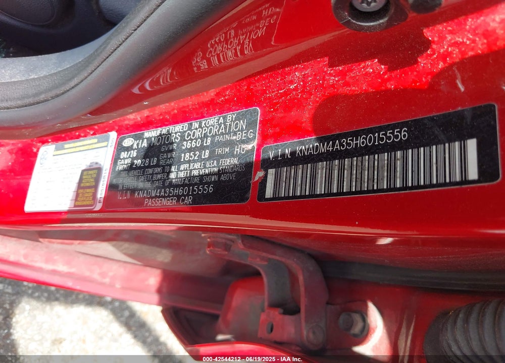 2017 KIA RIO VIN: KNADM4A35H6015556