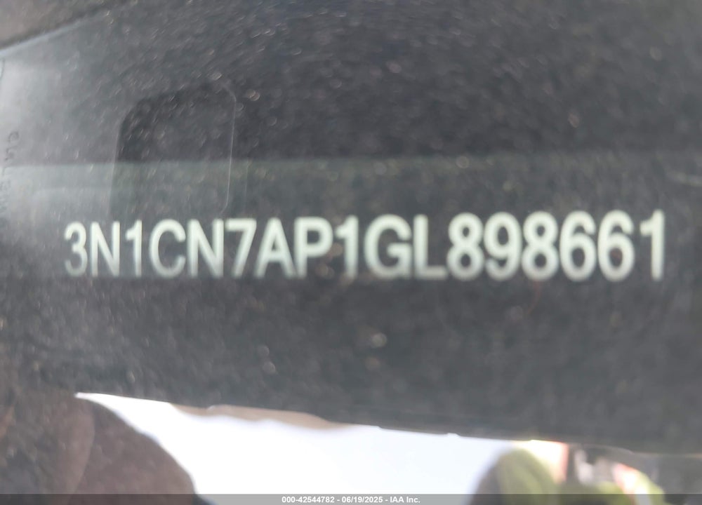 2016 NISSAN VERSA VIN: 3N1CN7AP1GL898661