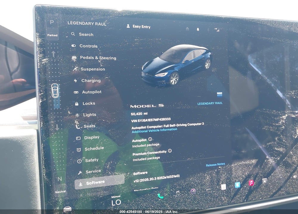 2021 TESLA MODEL S VIN: 5YJSA1E57MF428333