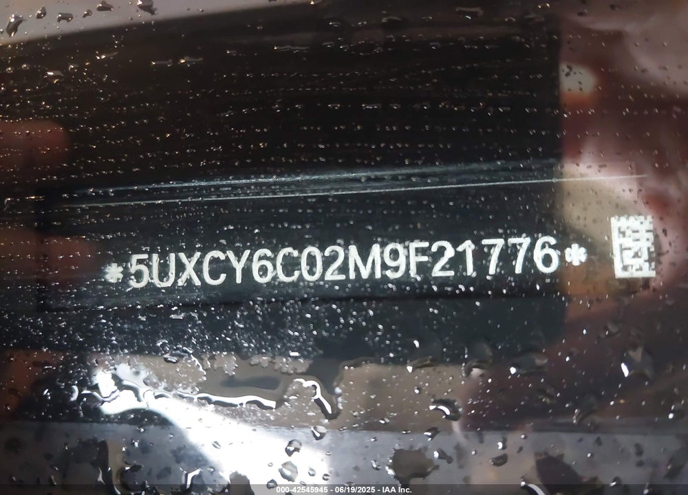 2021 BMW X6 VIN: 5UXCY6C02M9F21776