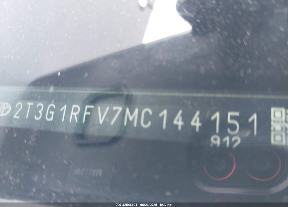 2021 TOYOTA RAV4 VIN: 2T3G1RFV7MC144151