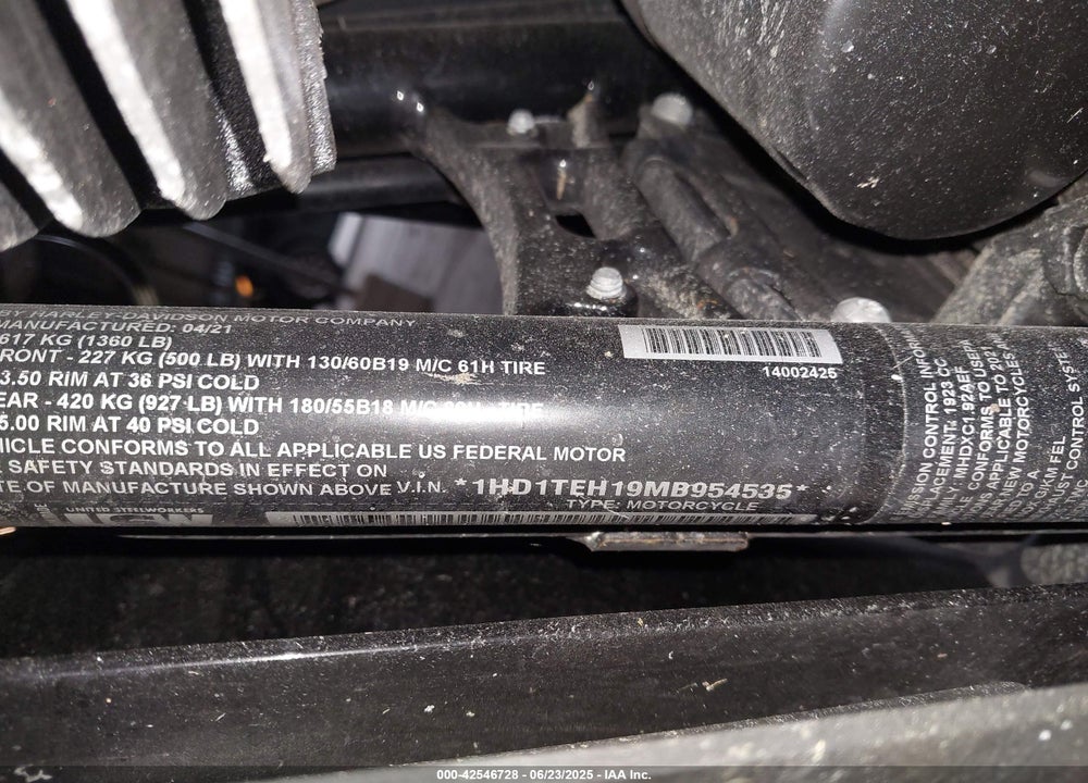 2021 HARLEY-DAVIDSON FLHTKSE VIN: 1HD1TEH19MB954535