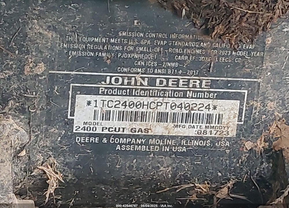 2023 JOHN DEERE OTHER VIN: 1TC2400HCPT040224