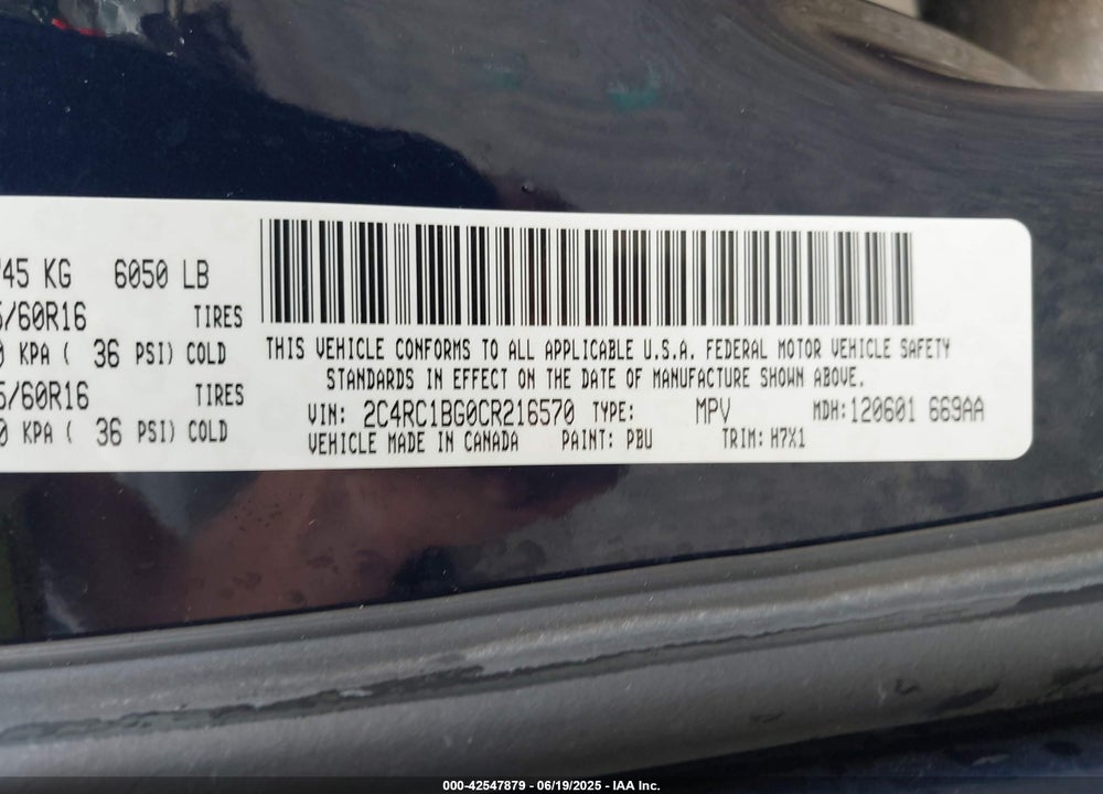 2012 CHRYSLER TOWN & COUNTRY TOURING VIN: 2C4RC1BG0CR216570