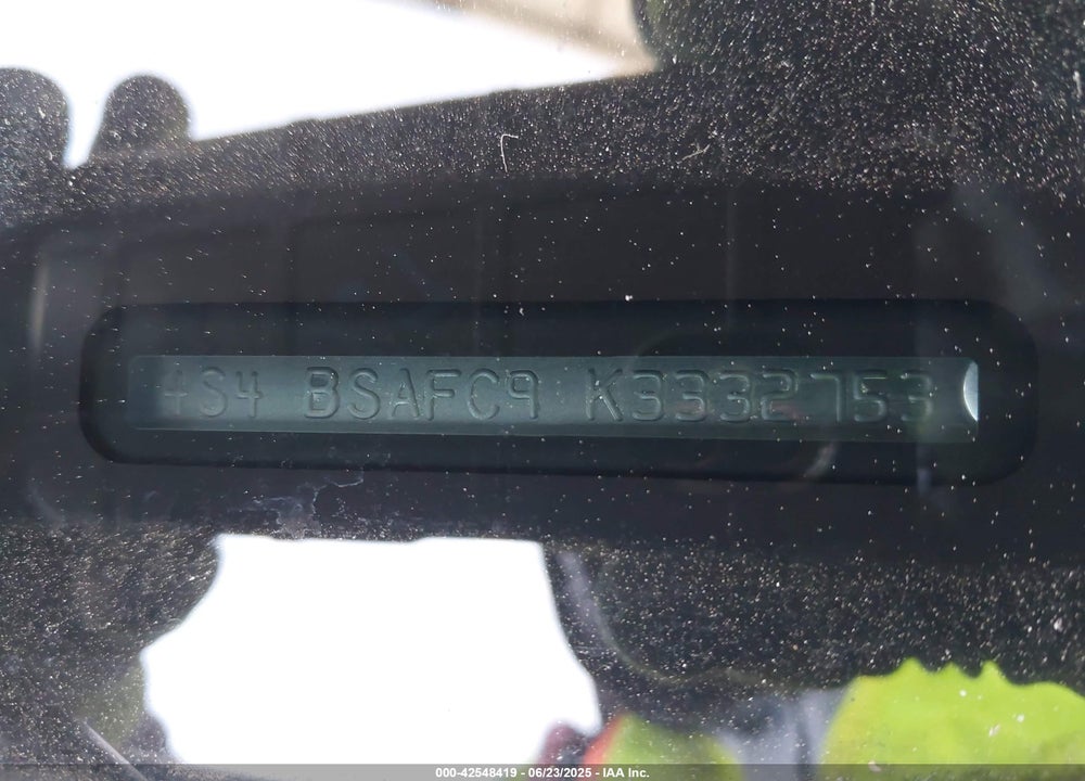 2019 SUBARU OUTBACK VIN: 4S4BSAFC9K3332753