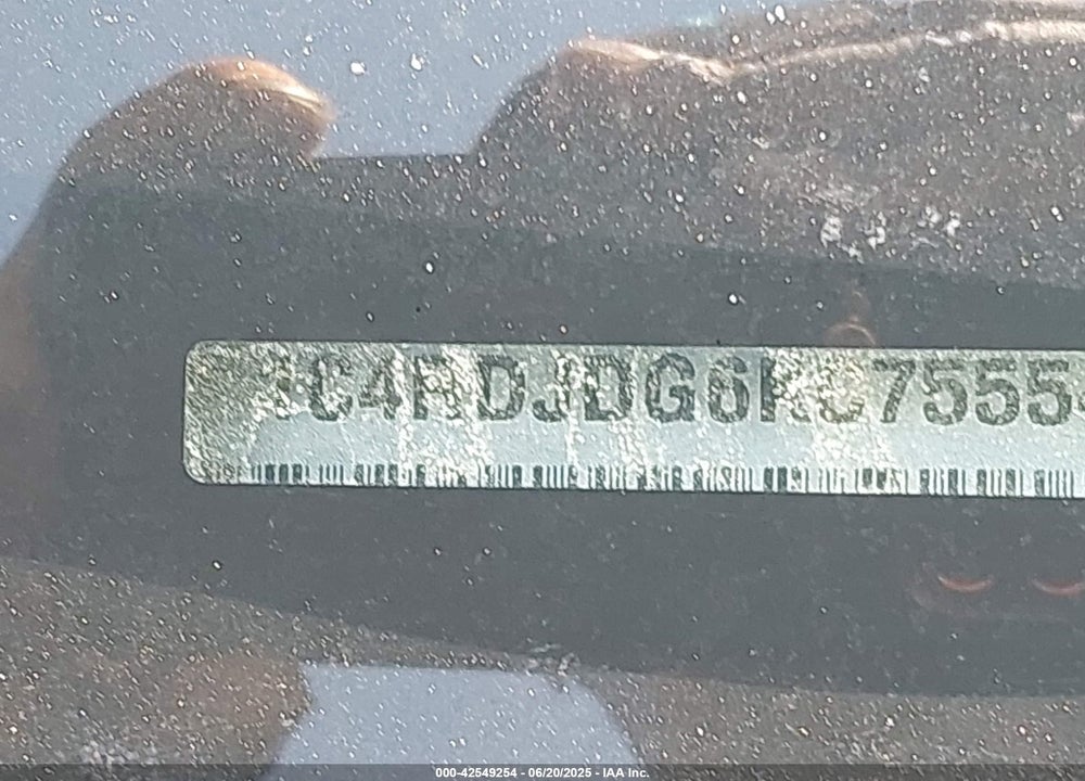 2019 DODGE DURANGO GT AWD VIN: 1C4RDJDG6KC755549