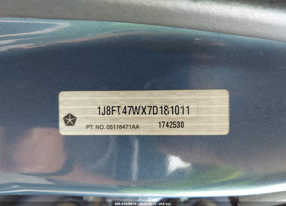 2007 JEEP COMPASS VIN: 1J8FT47WX7D181011