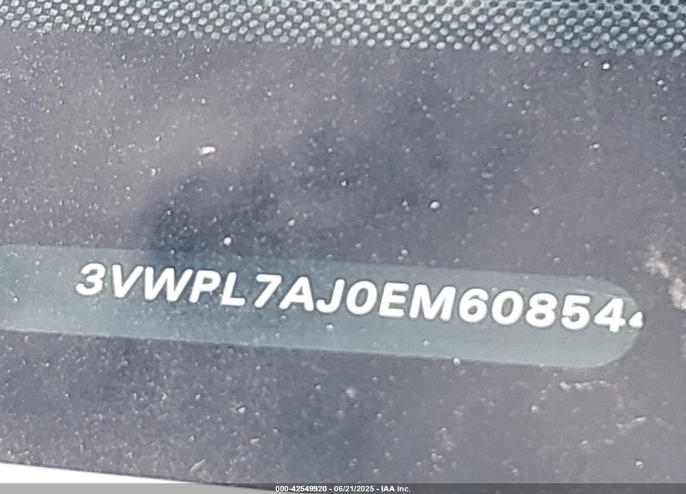 2014 VOLKSWAGEN JETTA VIN: 3VWPL7AJ0EM608544
