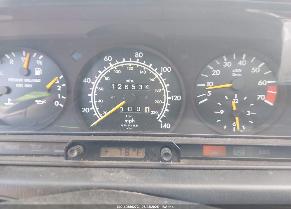1992 MERCEDES-BENZ 190 E 2.6 VIN: WDBDA29D3NF991617
