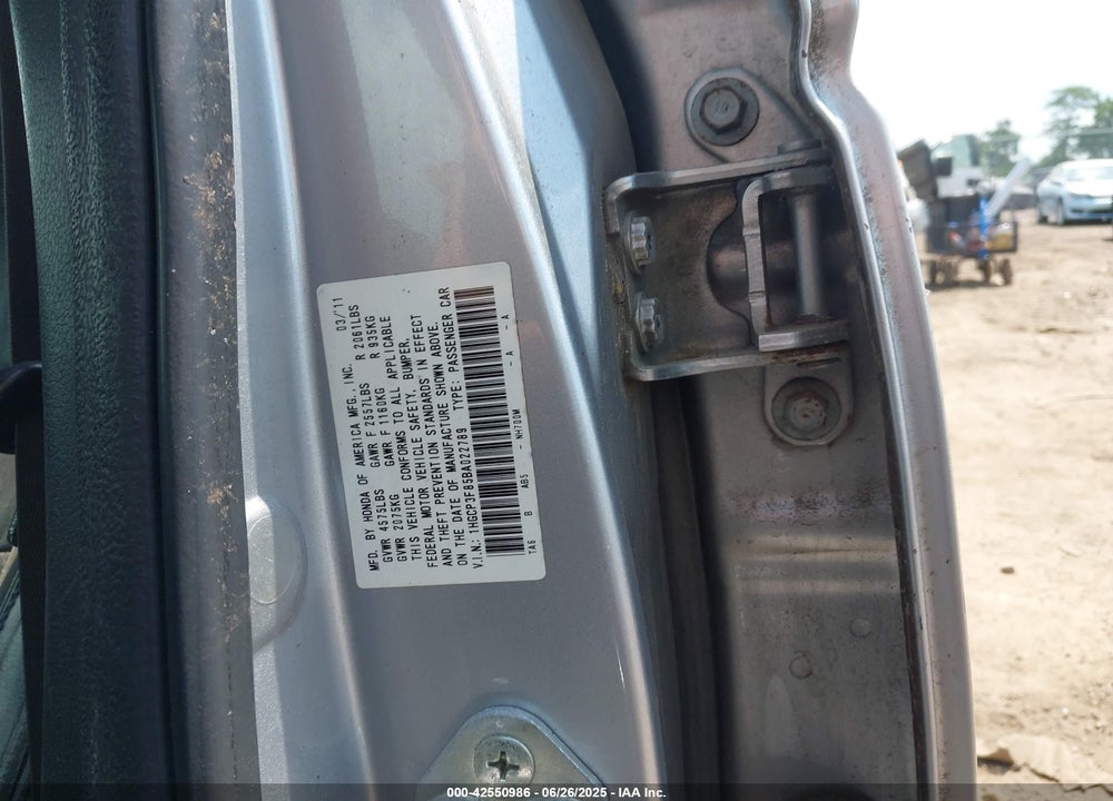 2011 HONDA ACCORD 3.5 EX-L VIN: 1HGCP3F85BA022789