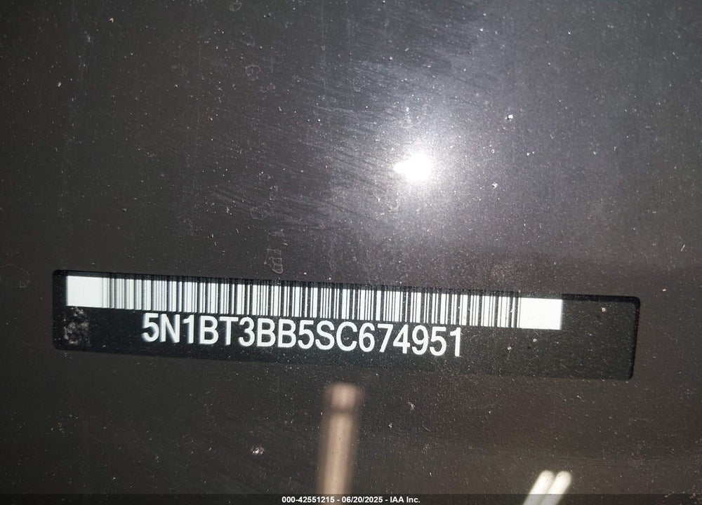 2025 NISSAN ROGUE VIN: 5N1BT3BB5SC674951