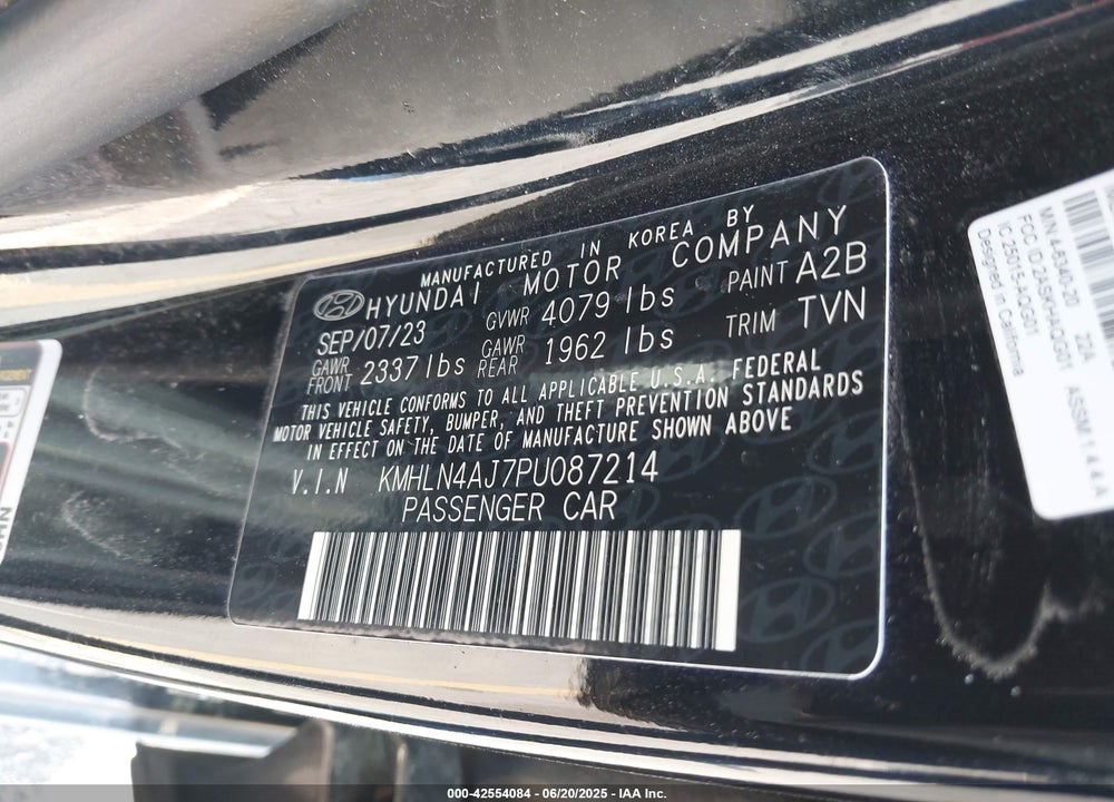 2023 HYUNDAI ELANTRA HYBRID VIN: KMHLN4AJ7PU087214