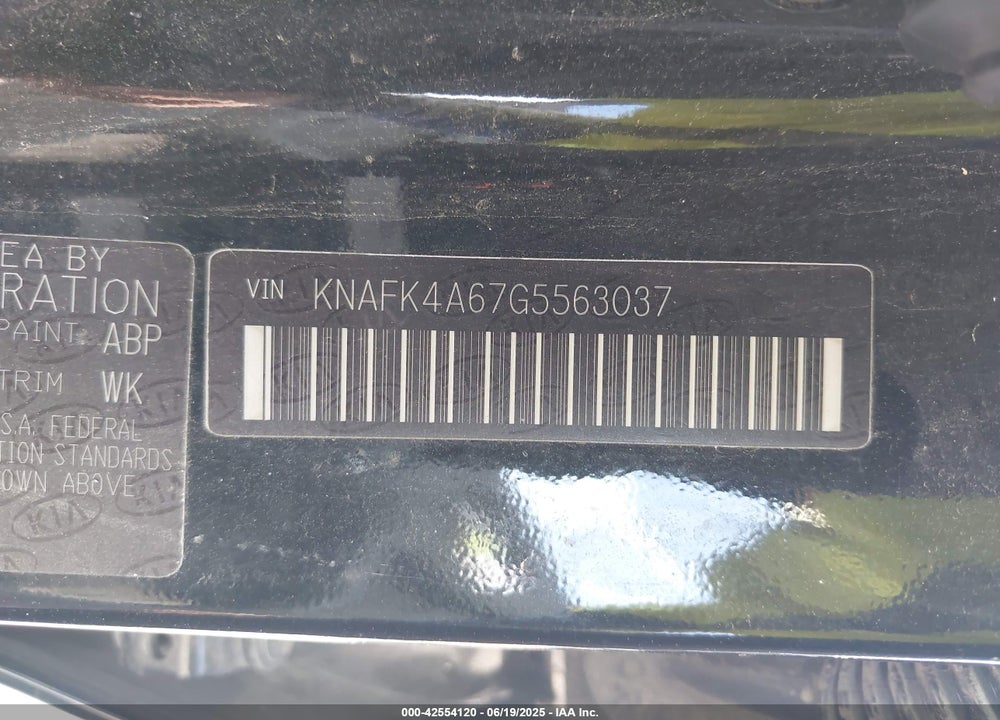 2016 KIA FORTE VIN: KNAFK4A67G5563037