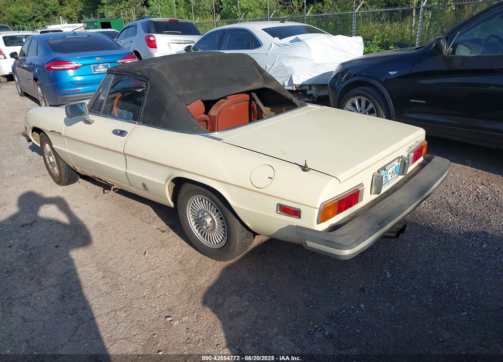 1981 ALFA ROMEO VELOCE 2000 SPIDER VIN: ZARBA5414B1012645