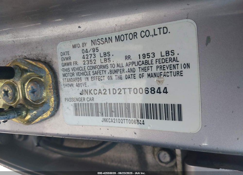 1996 INFINITI I30 VIN: JNKCA21D2TT006844