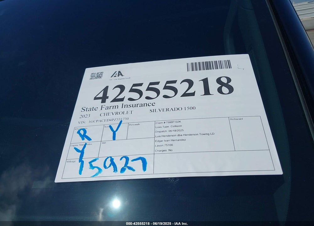 2023 CHEVROLET SILVERADO 1500 VIN: 1GCPACED4PZ331730