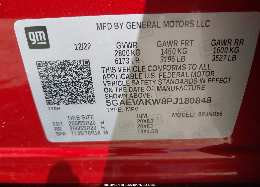 2023 BUICK ENCLAVE VIN: 5GAEVAKW8PJ180848