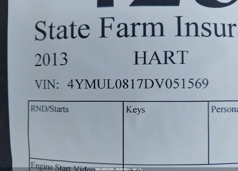 2013 HART TRAILER VIN: 4YMUL0817DV051569