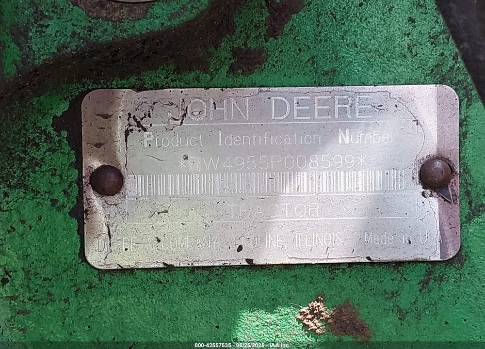 1991 JOHN DEERE 4955 TRACTOR VIN: RW4955P008599